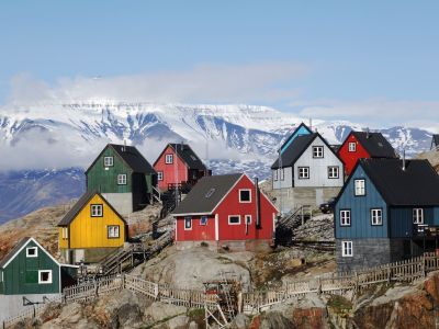 Die Siedlung Uummannaq an der Westküste Grönlands.